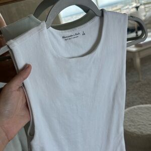 Abercrombie & Fitch Classic White Sleeveless Bodysuit